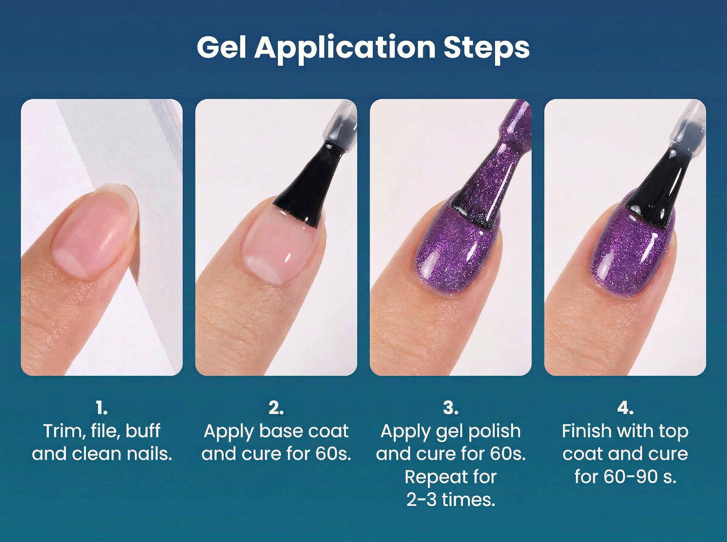 how to put glitter on nails step by step