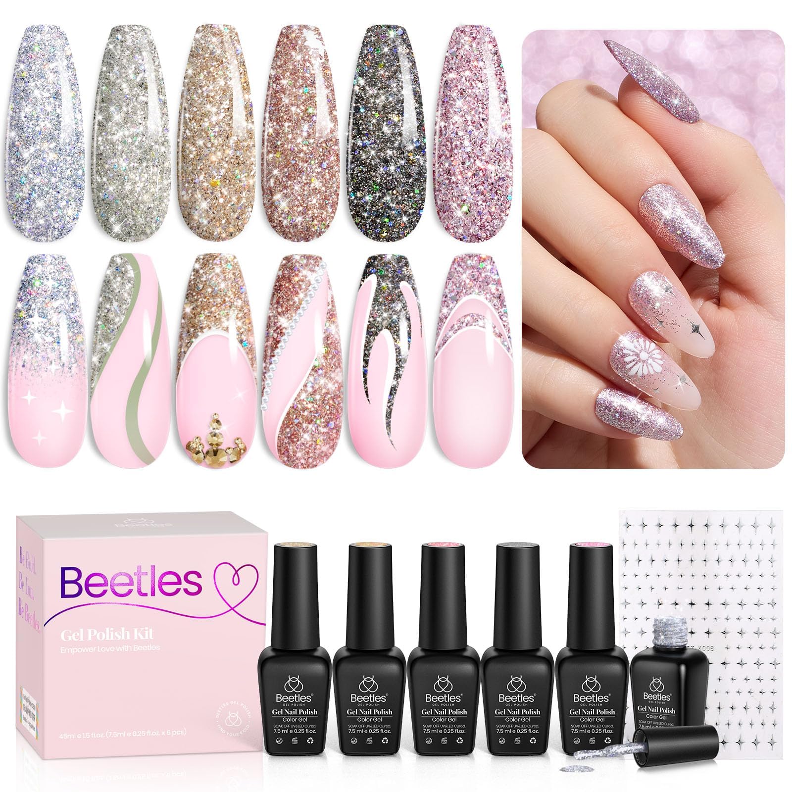 Diamond Shine | 6 Colors Gel Polish Set