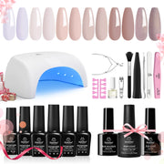 Nude Neutral Starter Kit: Nail Art Gels, Tools & Care Essentials