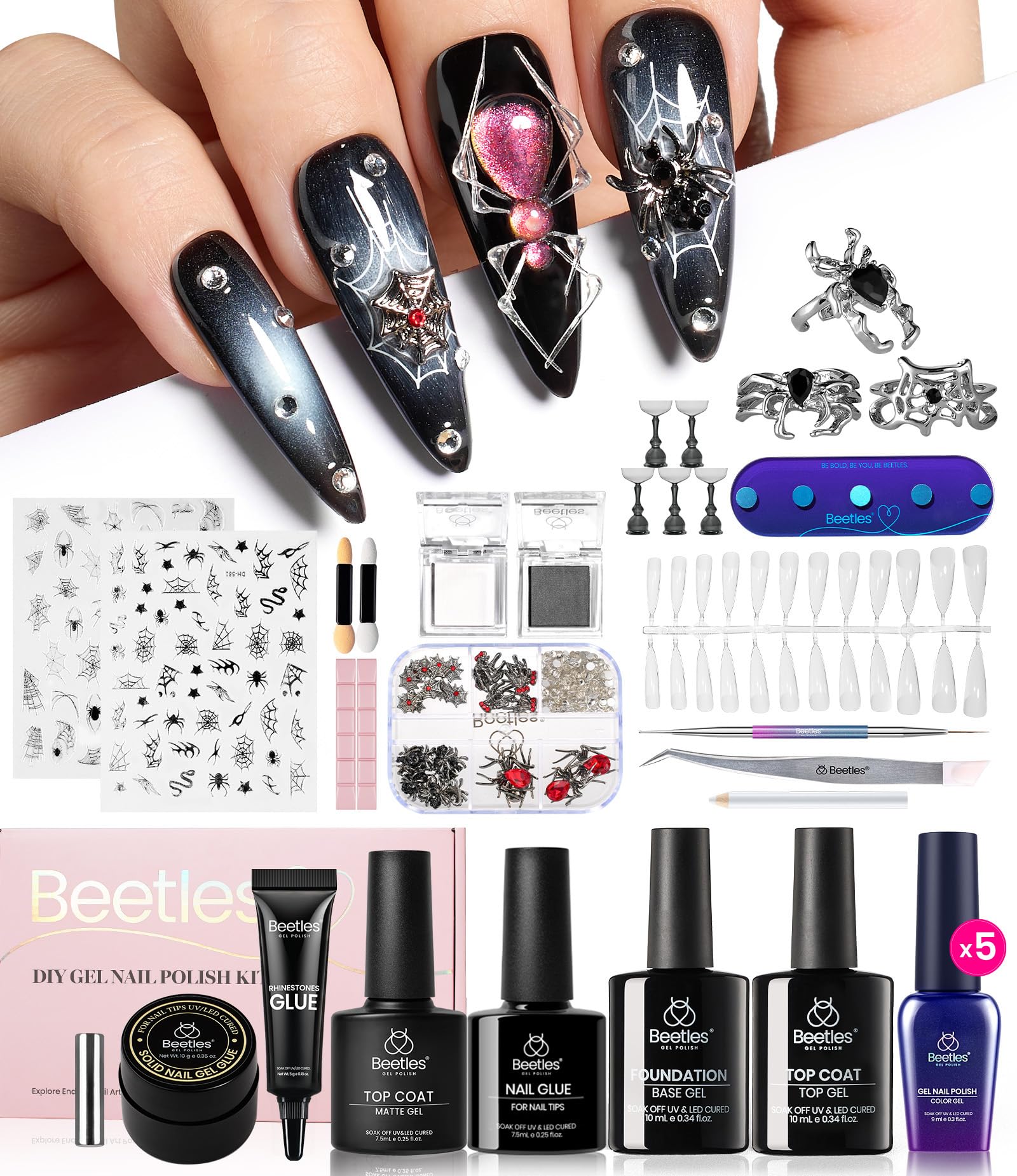 Red Black Cat Eye Set | 5 Colors Gel Polish Set