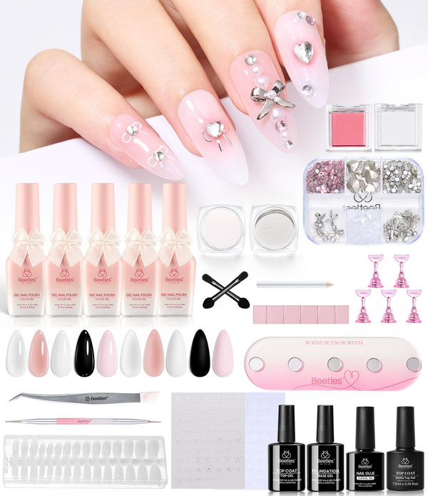 Fantastic Autumn | 5 Colors Valentines Nails with All-Inclusive Nail Art Essentials Kits Larger Capacity