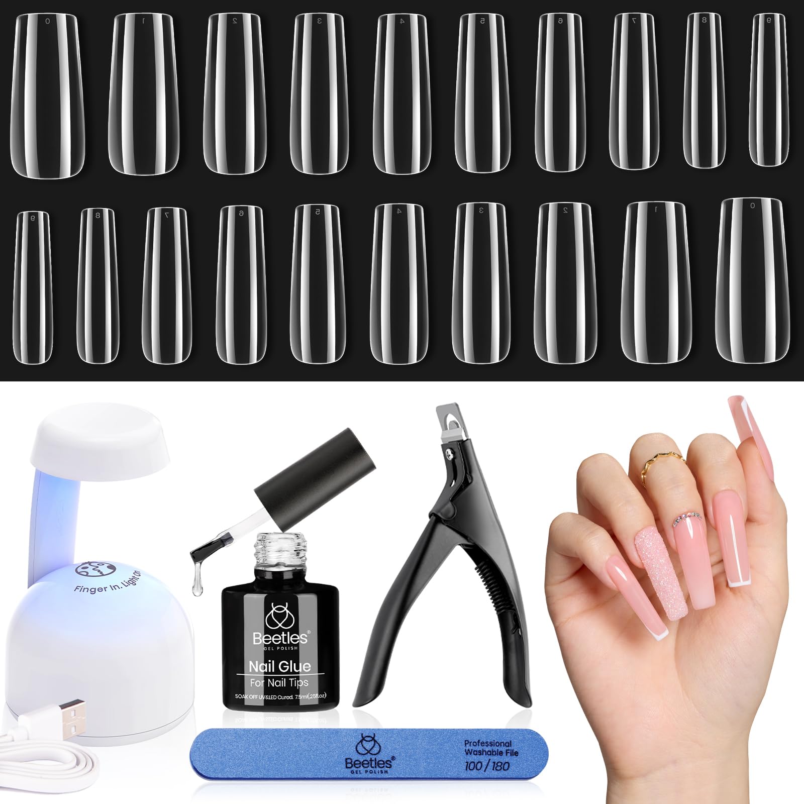 Long Square Nail Extension Kit  #086