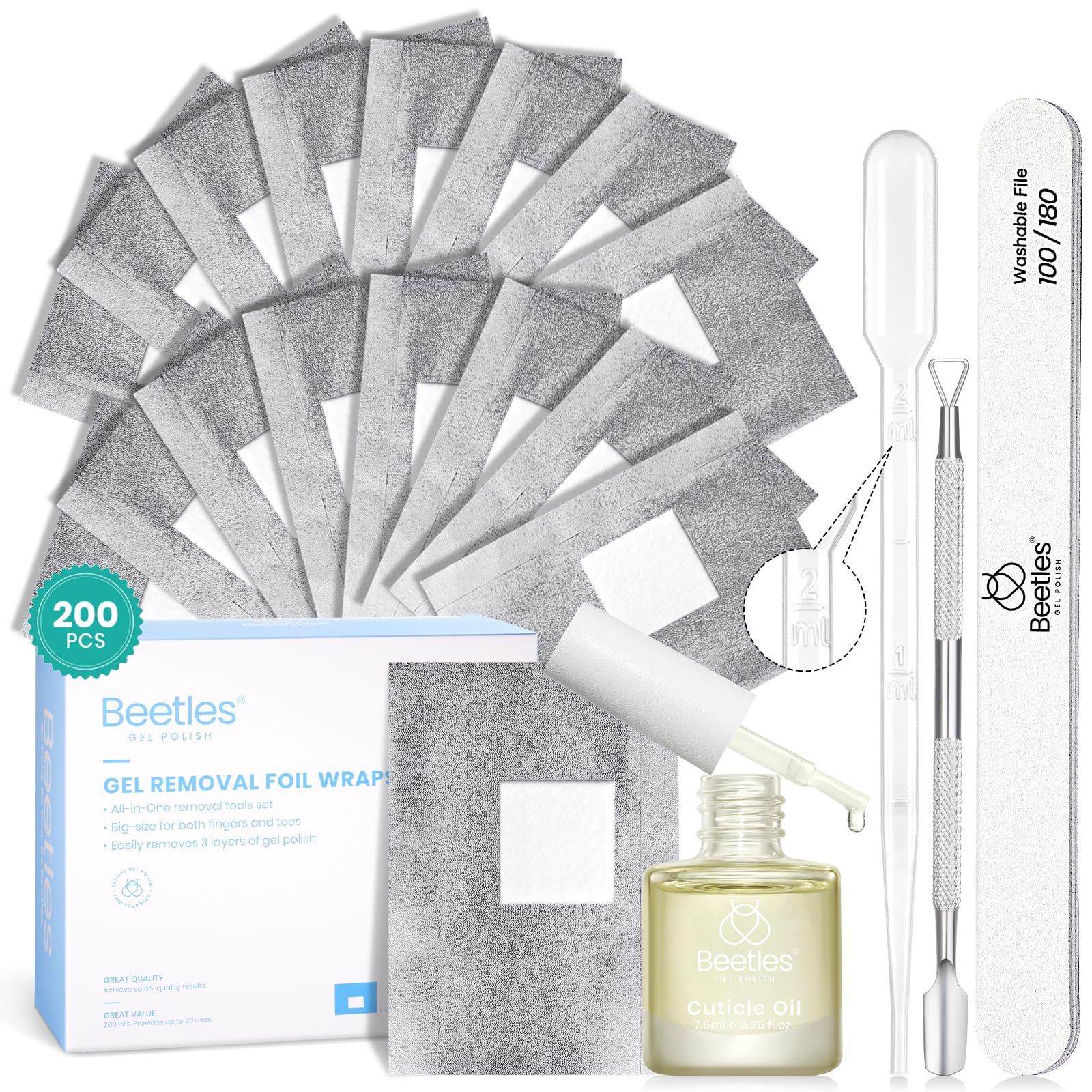 Unbeatable Value: All-in-One Nail Removal Nail Foil Wraps Kits (Total 218pcs)