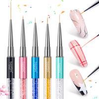 5-Piece Nail Art Liner Brush Set: Precision Gel Application