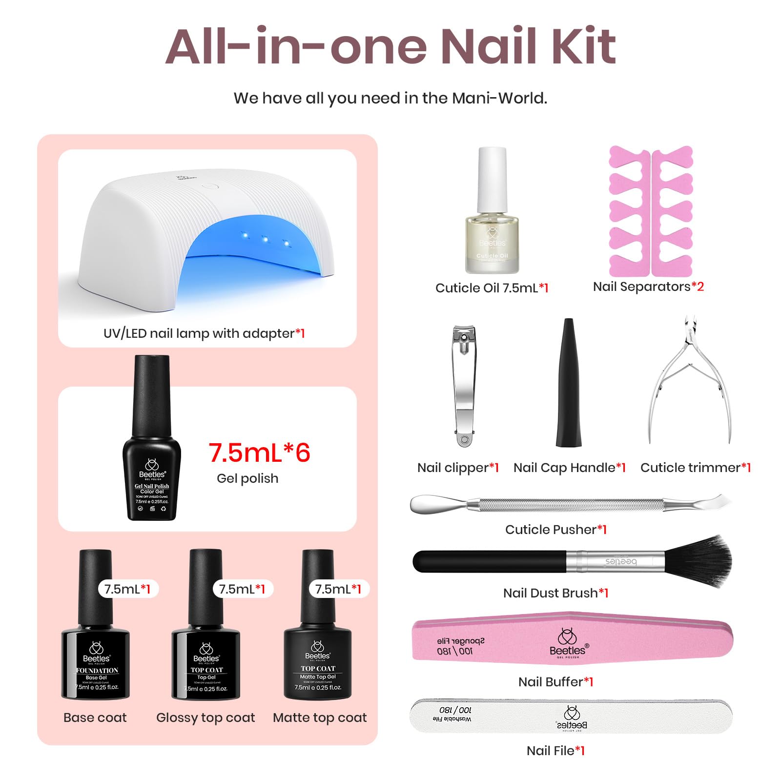 Nude Neutral Starter Kit: Nail Art Gels, Tools & Care Essentials