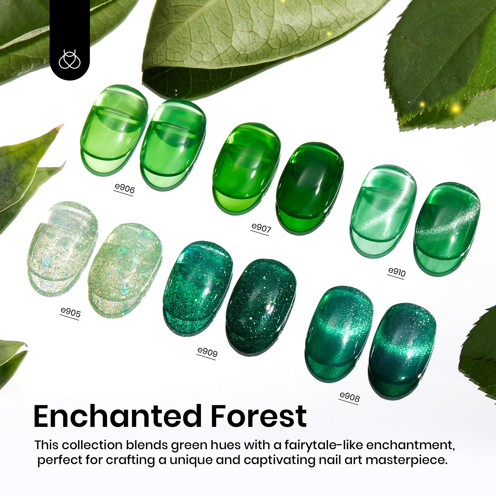 Beetles Avocados in Emerald Canopy Dark Green Glitter Gel Polish