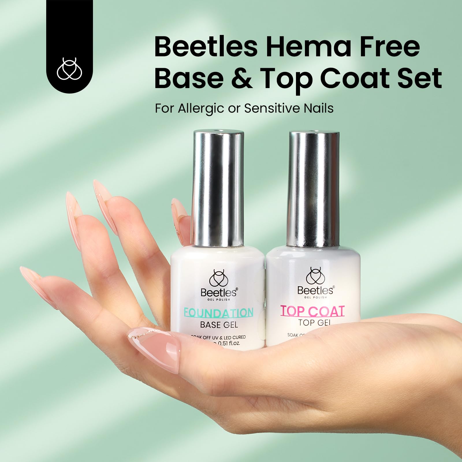 Upgraded Hema Free Gel Base and Top Coat Set (each 20ml)