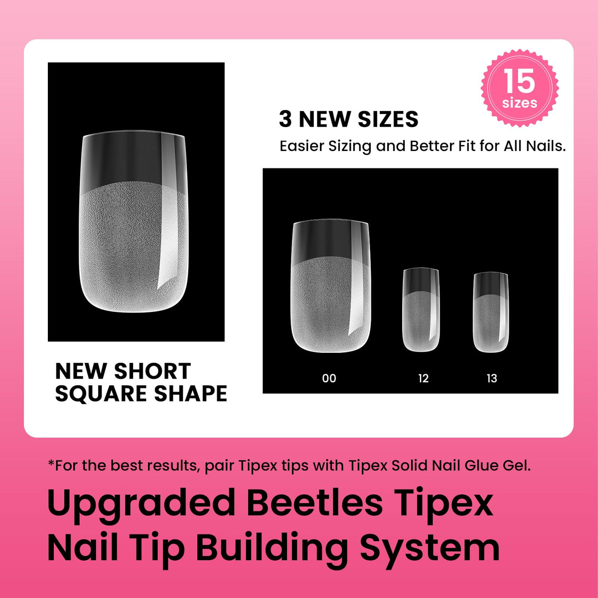 Tipex Short Square Nail Tips Kit |210pcs
