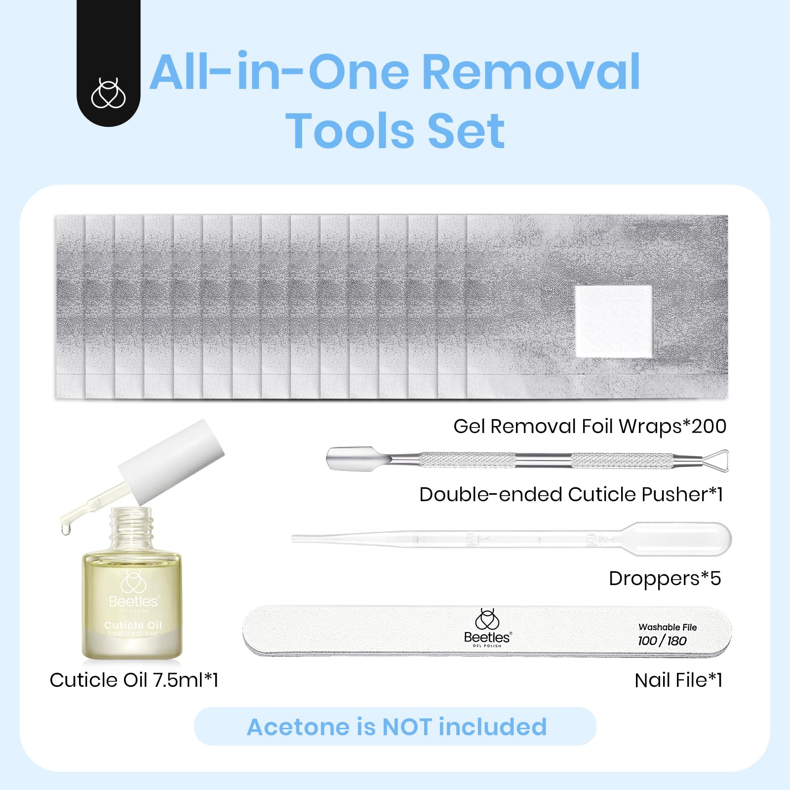 Gel Polish Remover Nail Foil Wraps 200Pcs