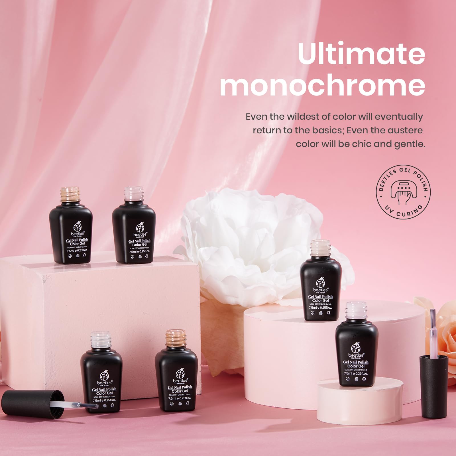 Beetles Jelly Gel Nail Polish Set Milky Sheer Pink Nude