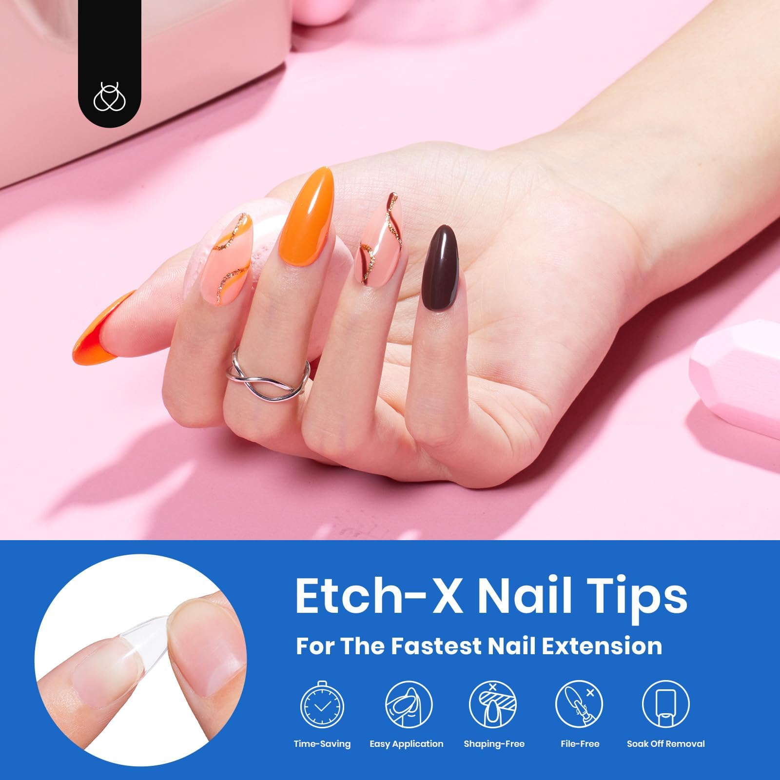 Half Matte Medium Almond Nail Gelly Tips-500pcs#050