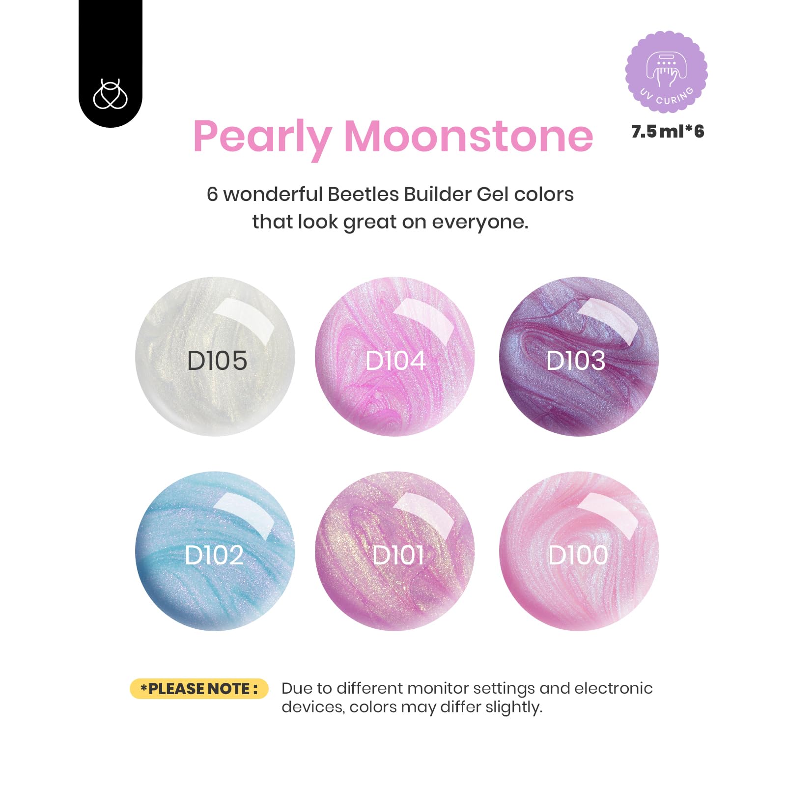 Pearly Moonstone-6 Colors Builder Nail Gel Set