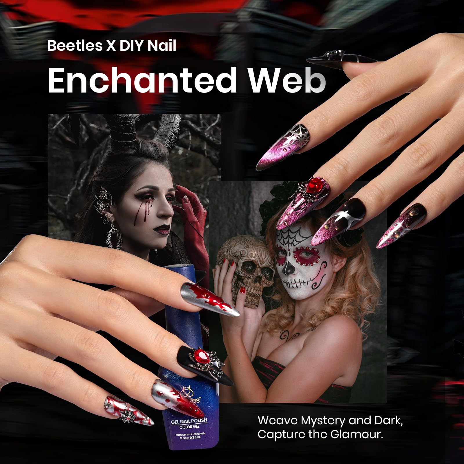 Red Black Cat Eye Set | 5 Colors Gel Polish Set