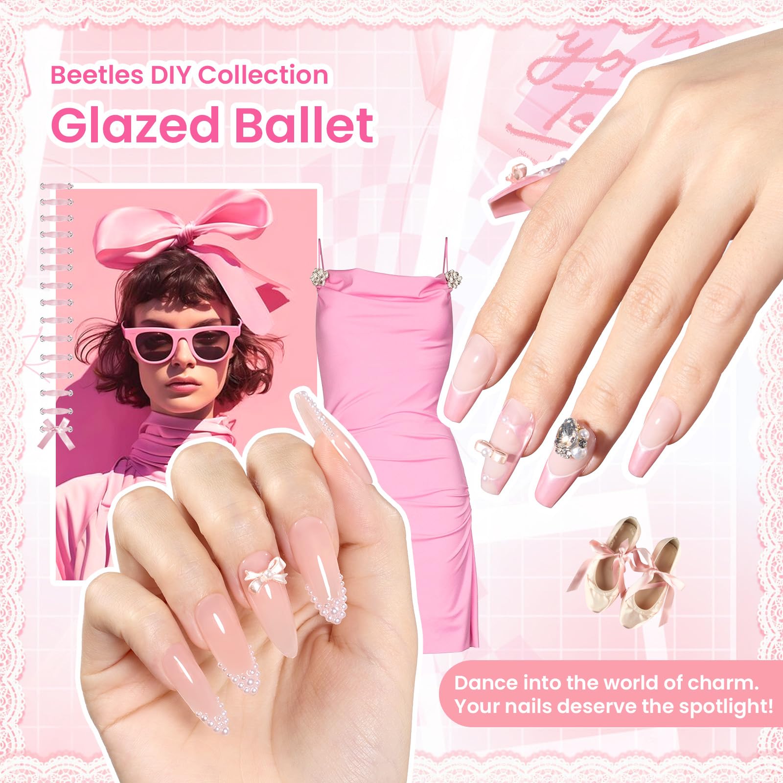 Glazed Ballet | 4 Colors with All-Inclusive Nail Art Essentials Kits
