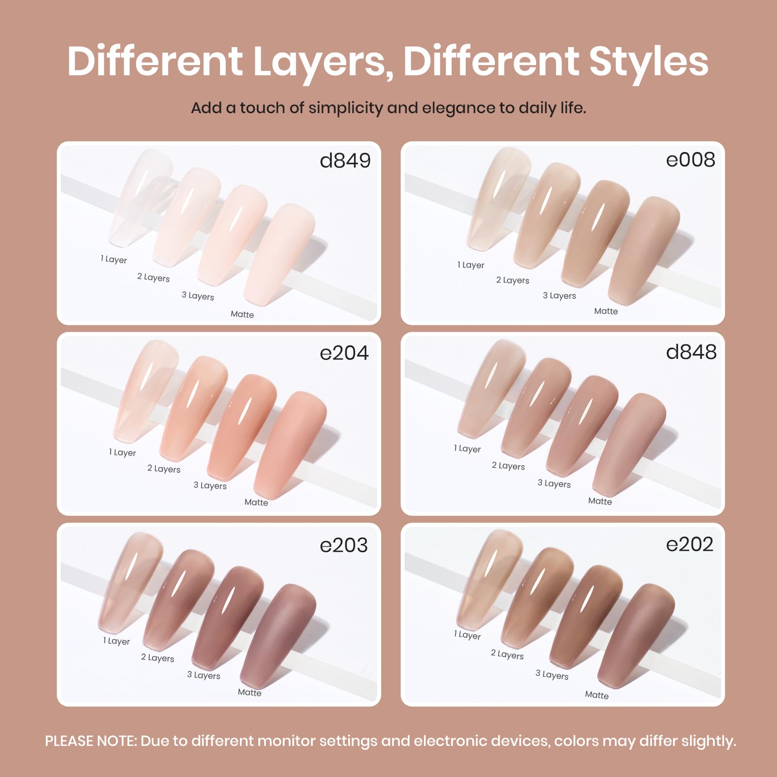 Neutral Nude  | 6 Colors Gel Polish
