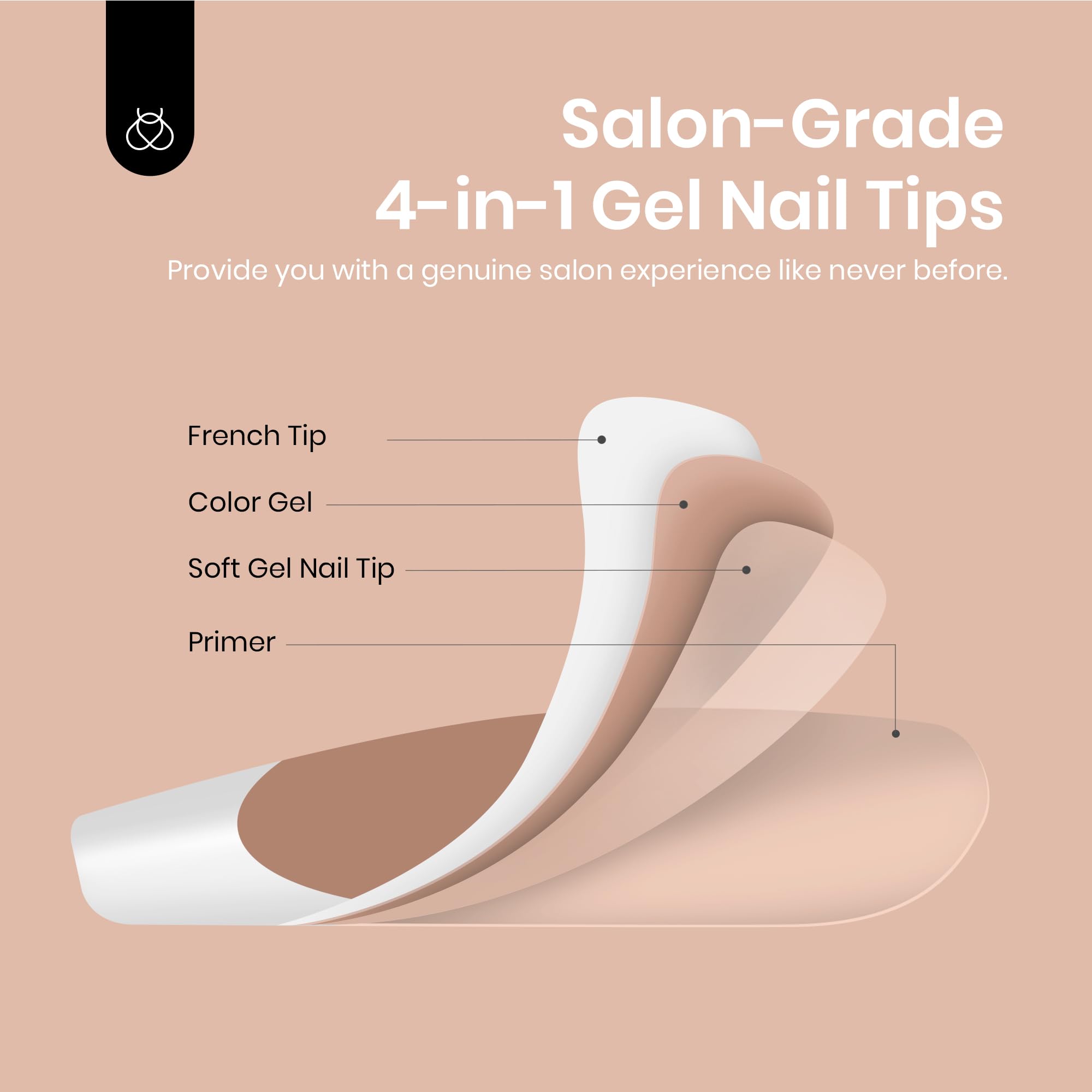 Short Square 4 in 1 Pre-French Tip Press on Nails in 224pcs 15 Sizes