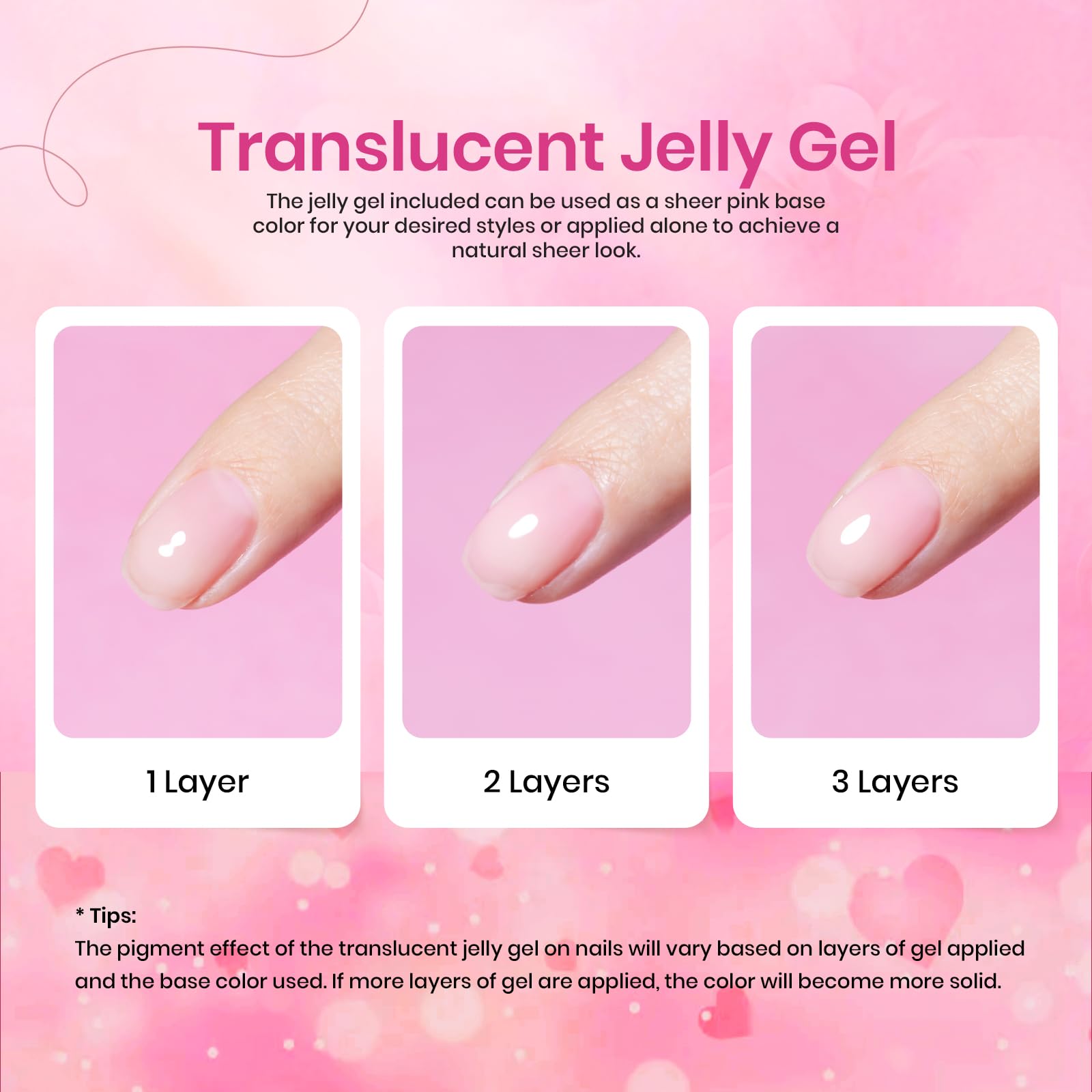 甲虫甜梦热粉色果冻透明闪光6色凝胶– Beetles Gel Polish