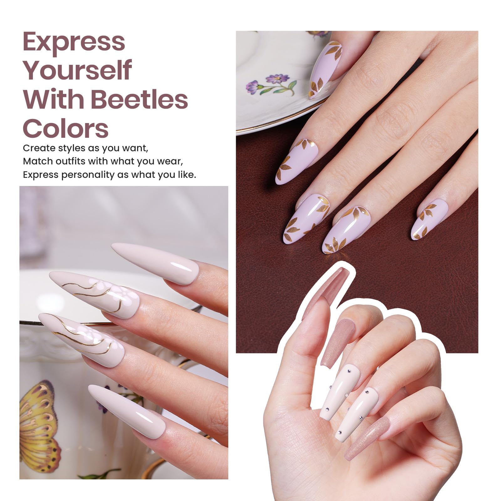 Nude Neutral Starter Kit: Nail Art Gels, Tools & Care Essentials