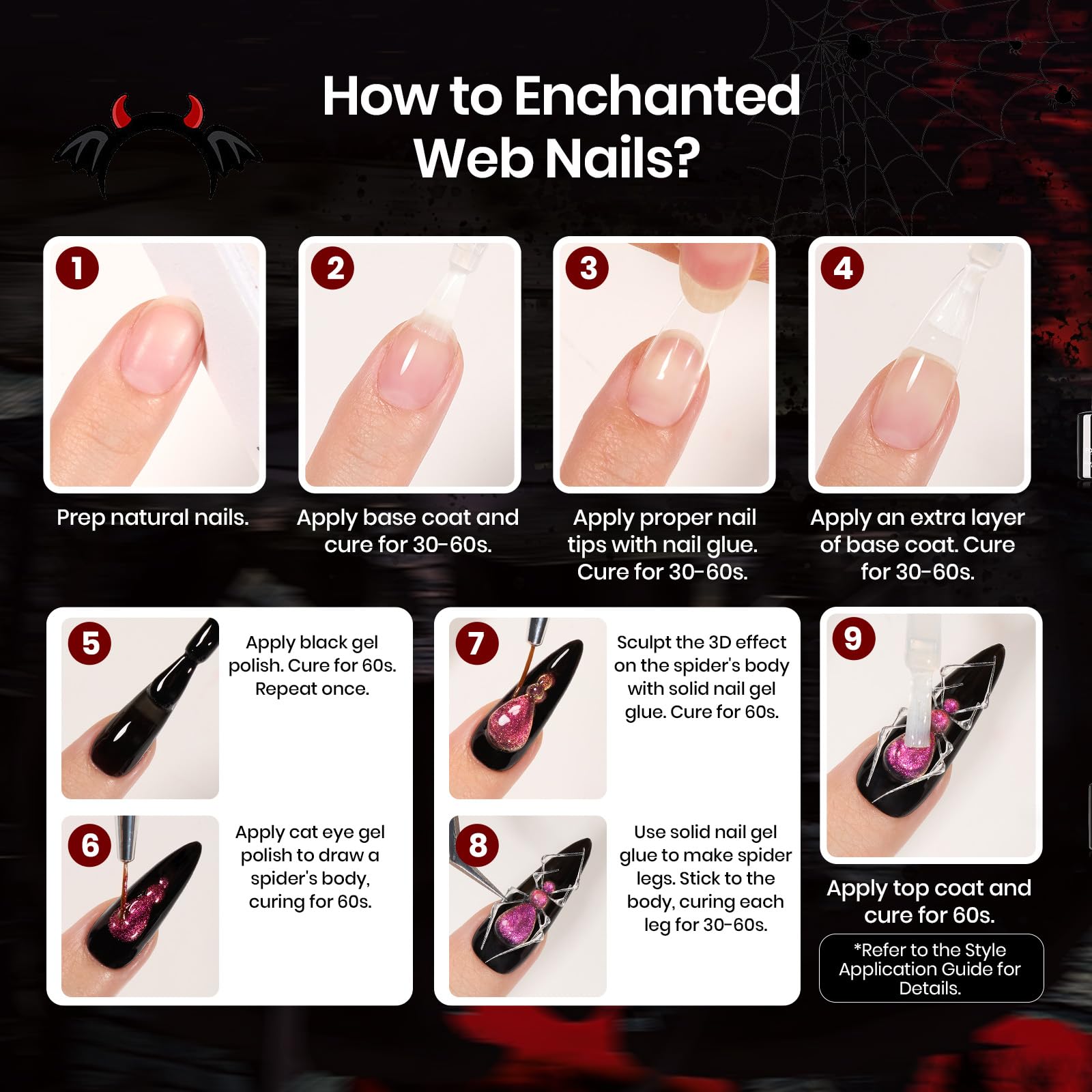 Red Black Cat Eye Set | 5 Colors Gel Polish Set