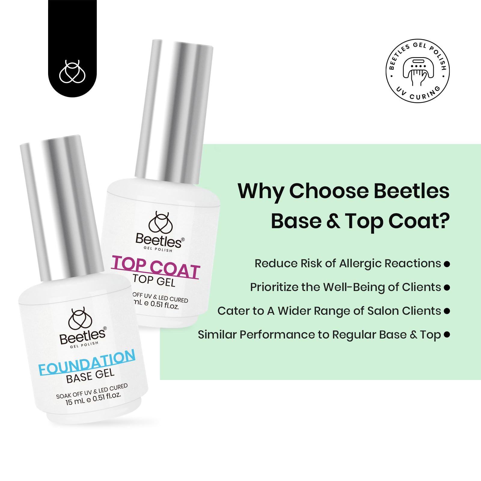 Upgraded Hema Free Gel Base and Top Coat Set (each 20ml)