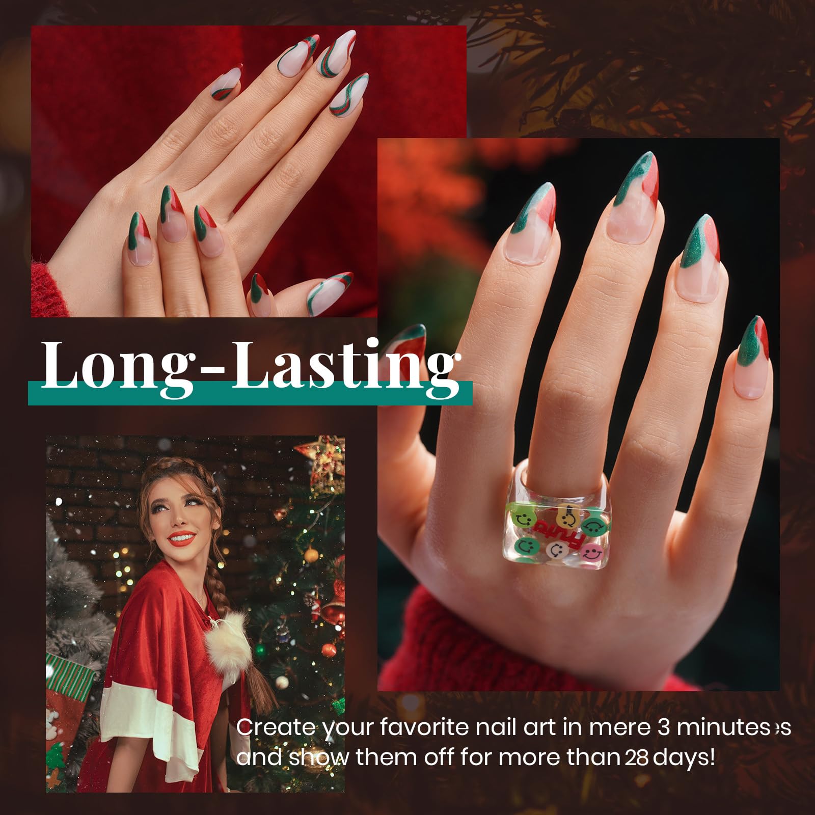 Sparkle Green Glitter Set | 6 Colors Gel Polish Set