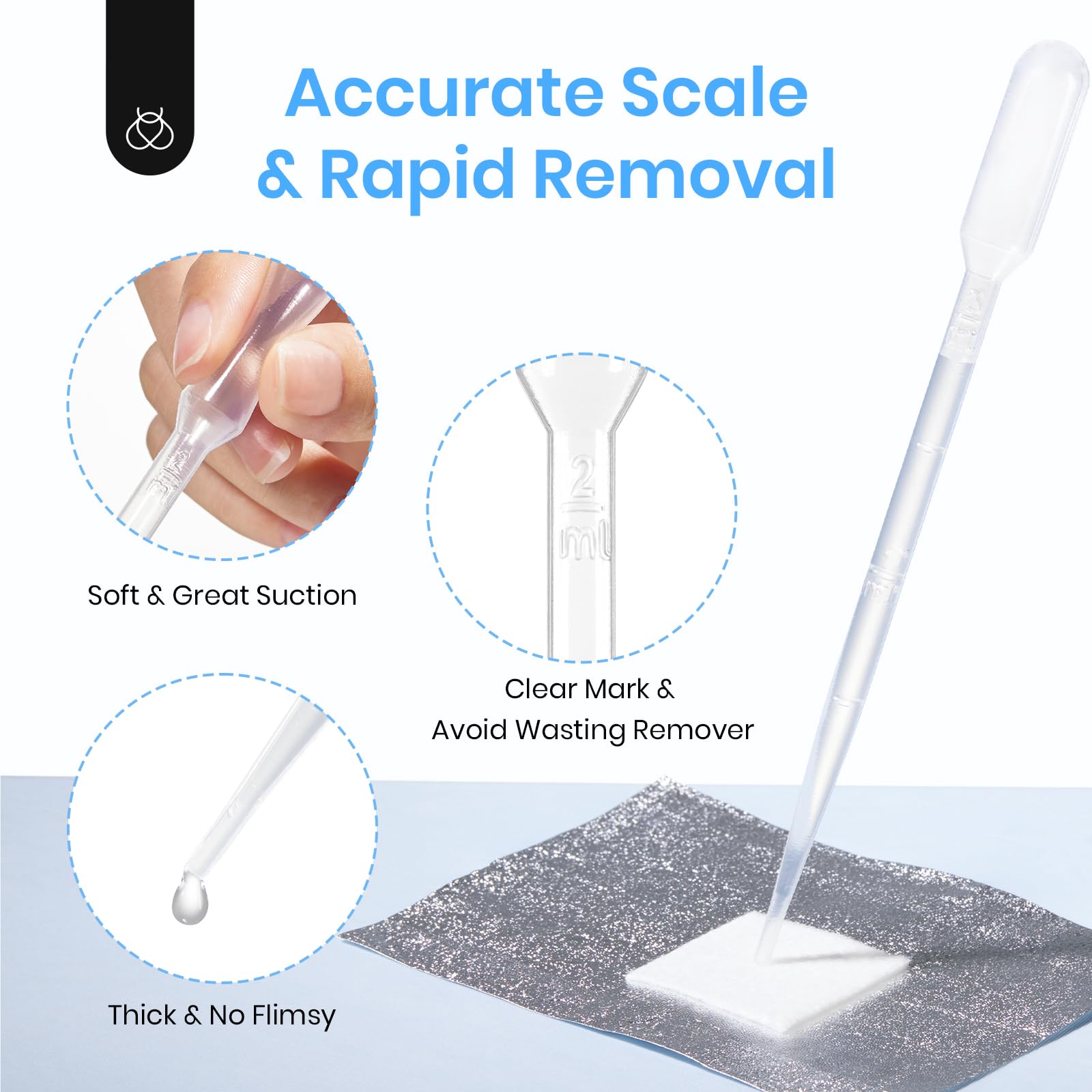 Quick Nail Art Removal Kit: Thicker Foil Wraps with Pre-attached Cotton Pads and Droppers