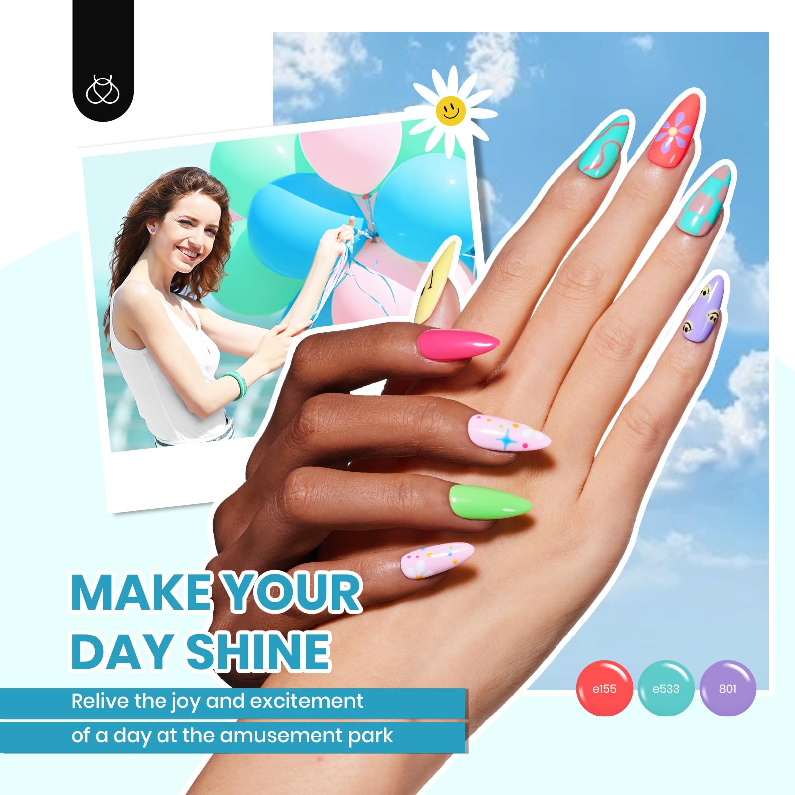 Emotional Spectrum Beauty Kit: 55 Colors Nail Art Gels, Tools, Accessories, Care Essentials, and Eyelashes