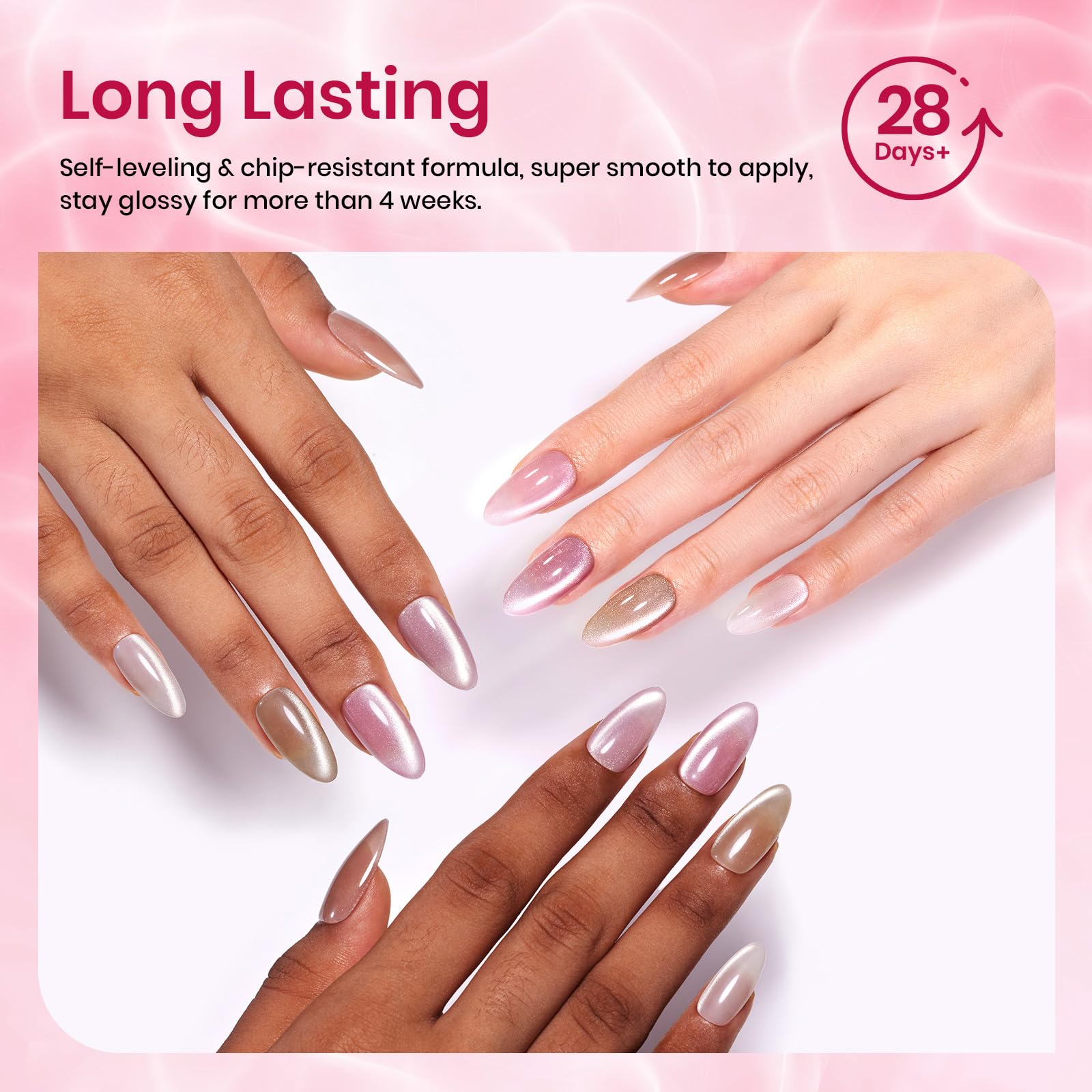 Shimmer Glass Cat Eye 6 Colors Gel Polish Set