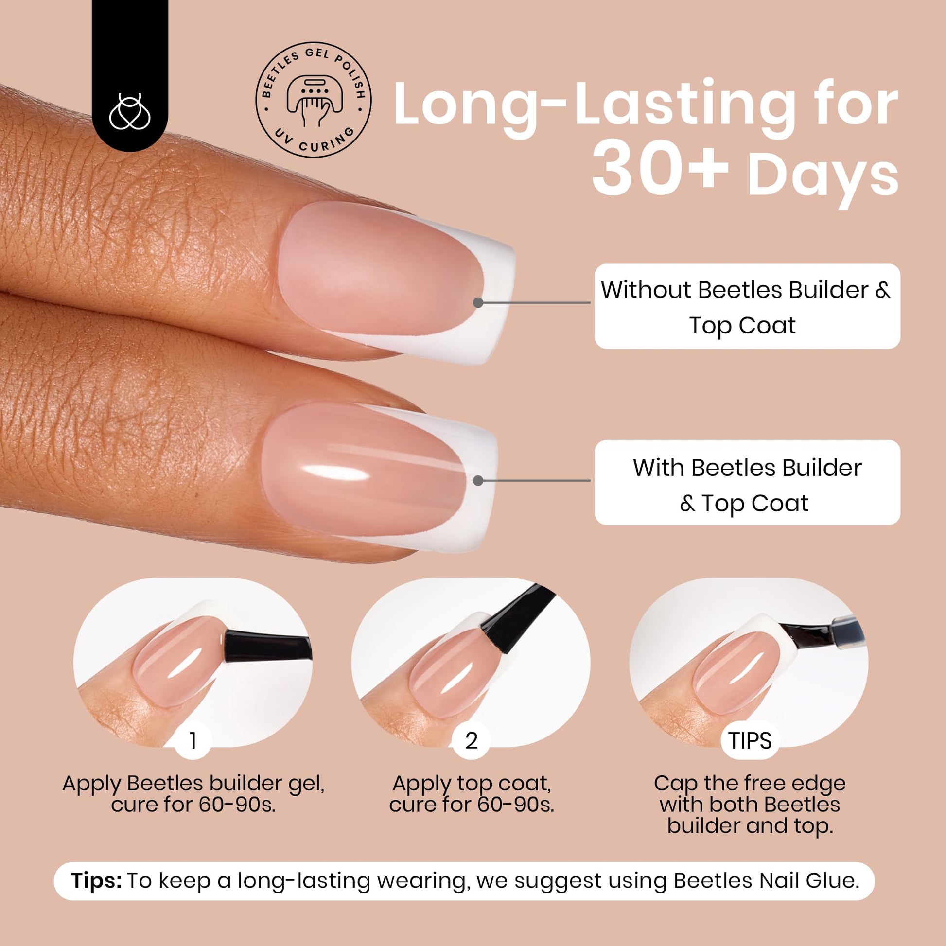 Short Square 4 in 1 Pre-French Tip Press on Nails in 224pcs 15 Sizes