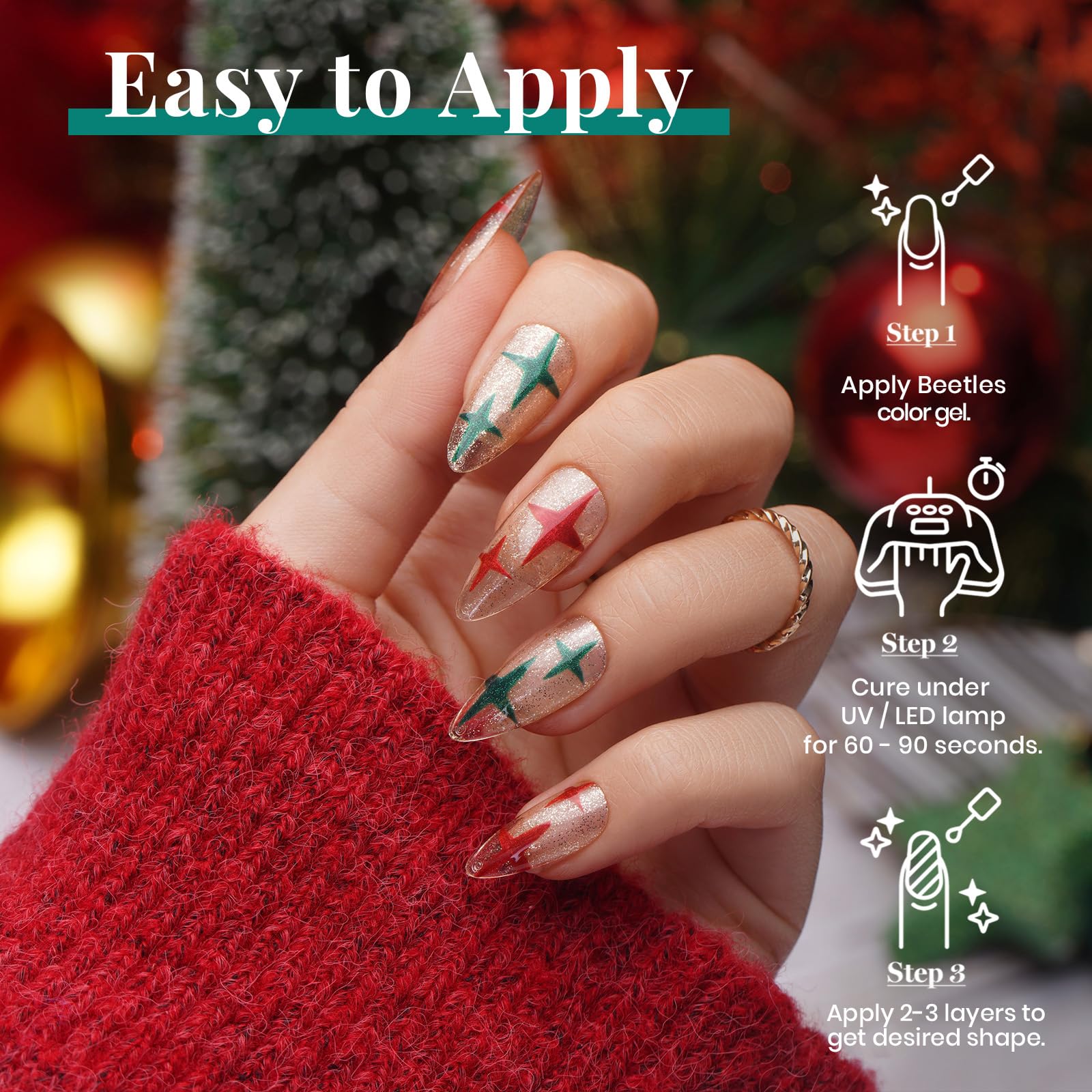 Sparkle Green Glitter Set | 6 Colors Gel Polish Set