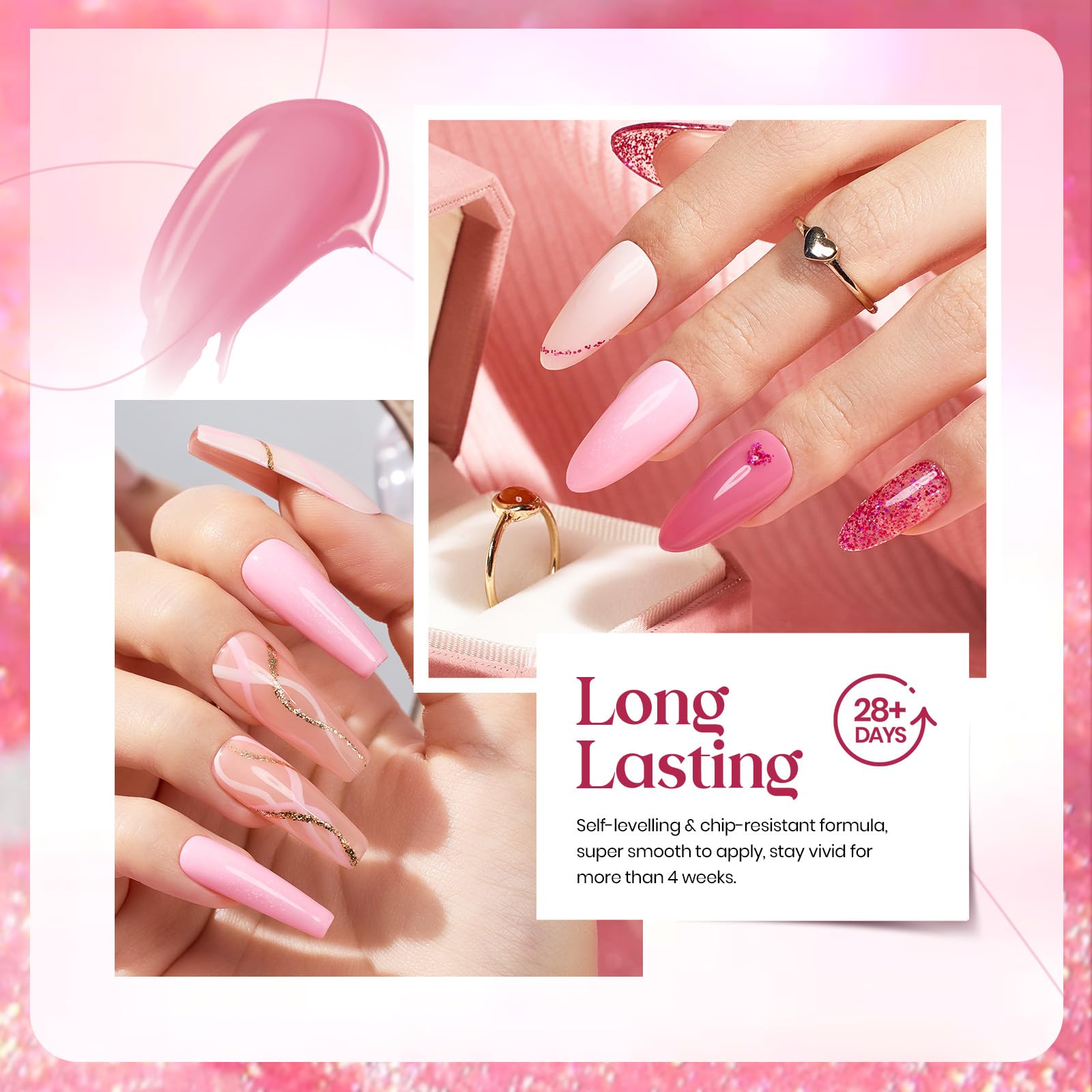 Pink Confetti | 6 Colors Gel Polish Set