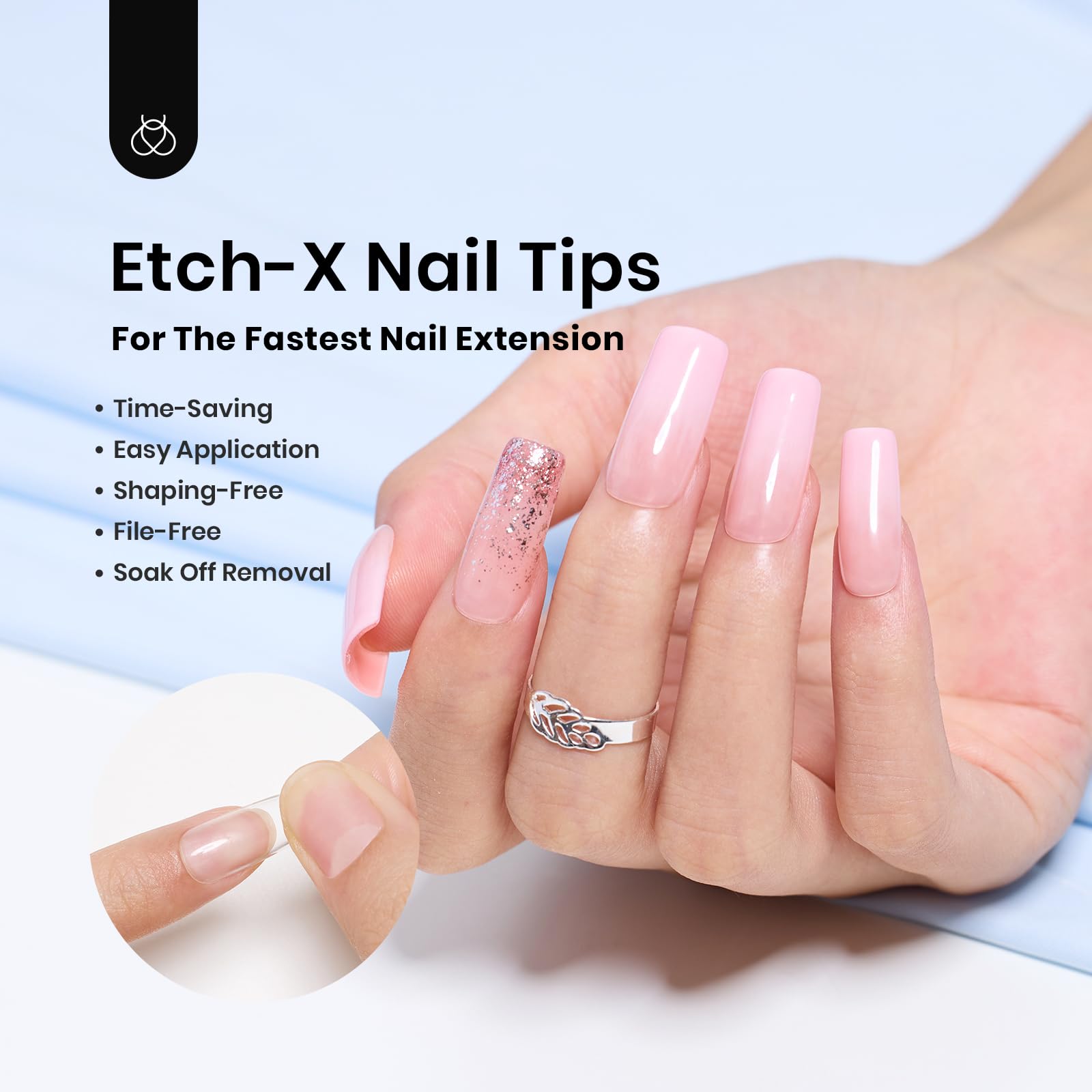 Half Matte Medium Square Nail Gelly Tips-500pcs#051