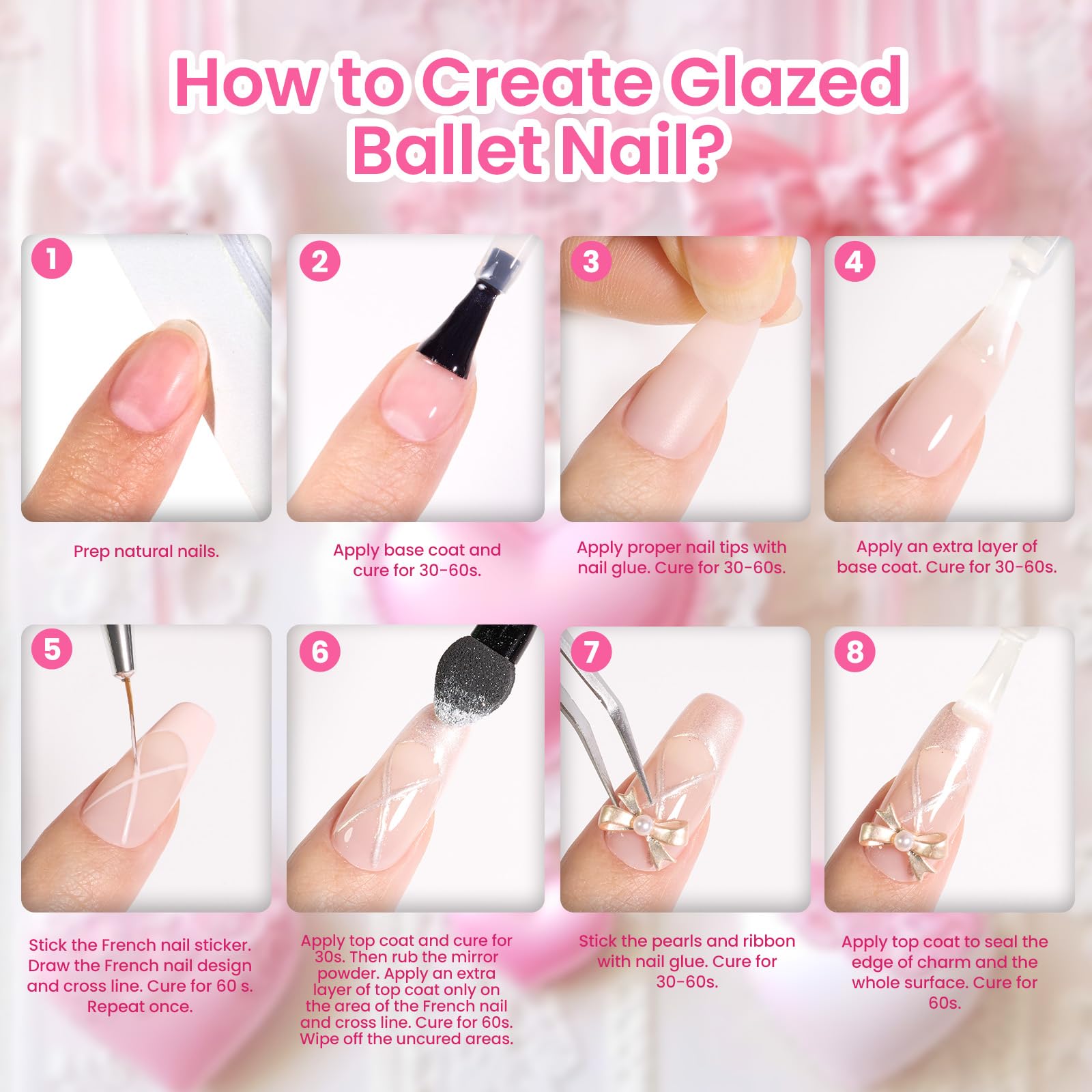 Glazed Ballet | 4 Colors with All-Inclusive Nail Art Essentials Kits