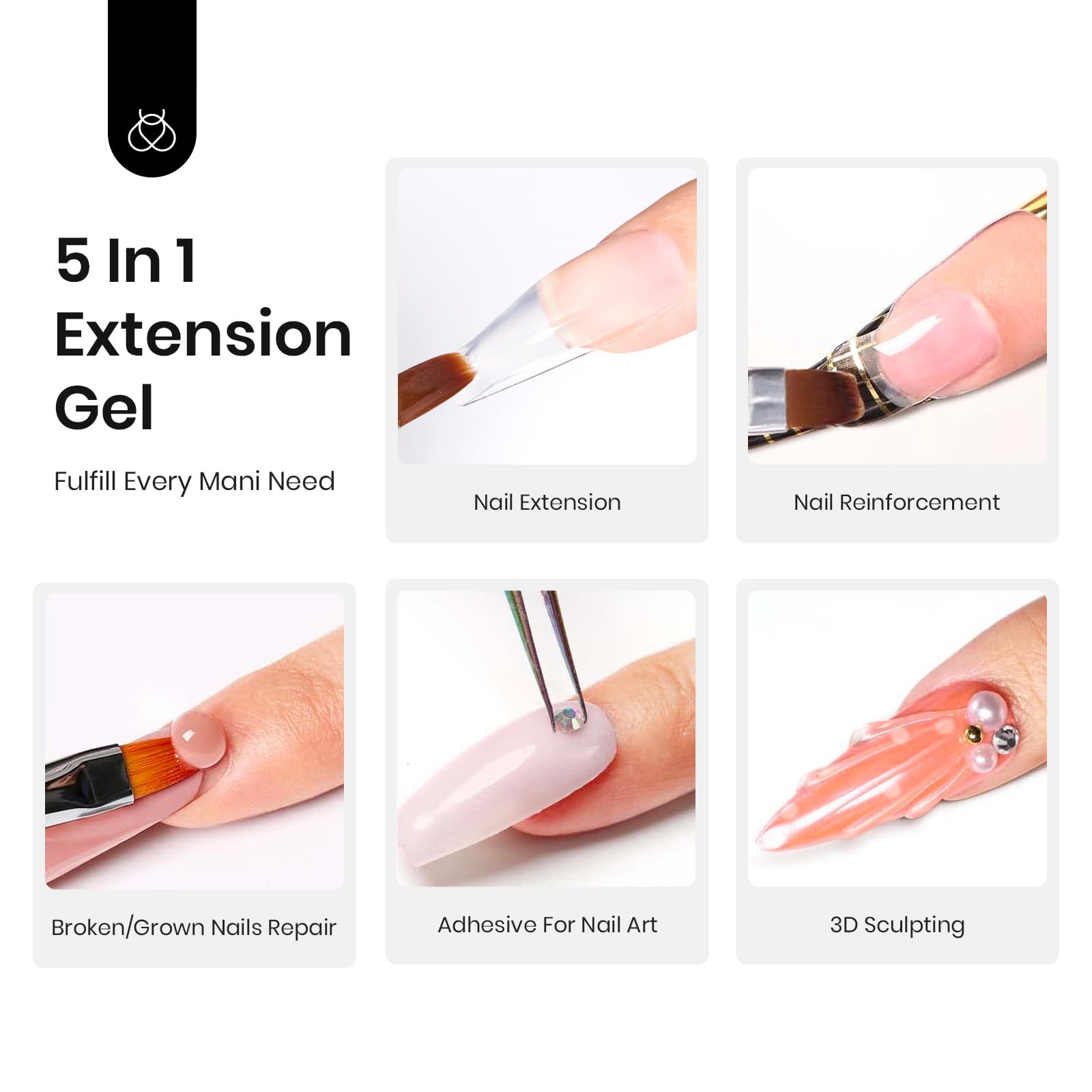 Hema-Free Clear Nail Extension Gel 2OZ/60g