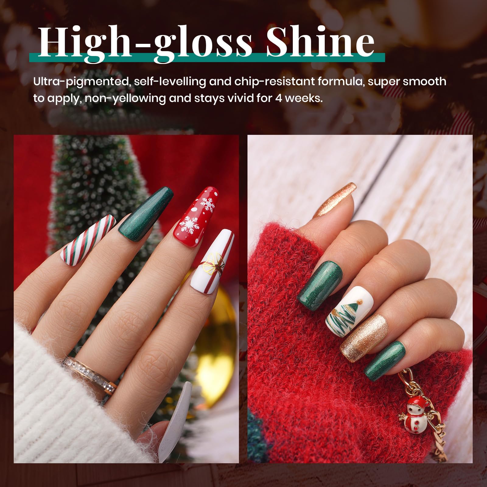 Sparkle Green Glitter Set | 6 Colors Gel Polish Set