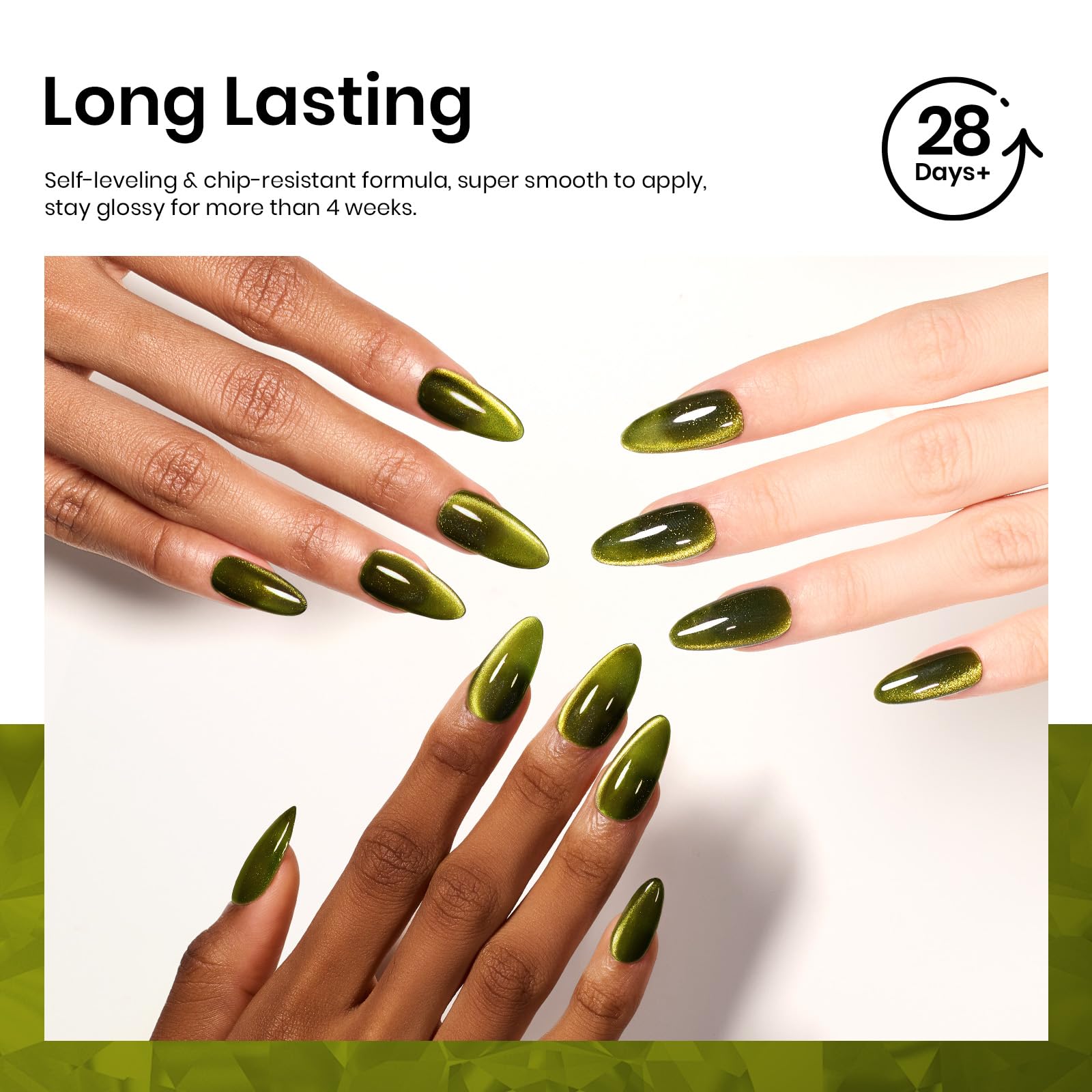 Olive Green Cat Eye Gel |15ml Fireworks Nail Gel Polish