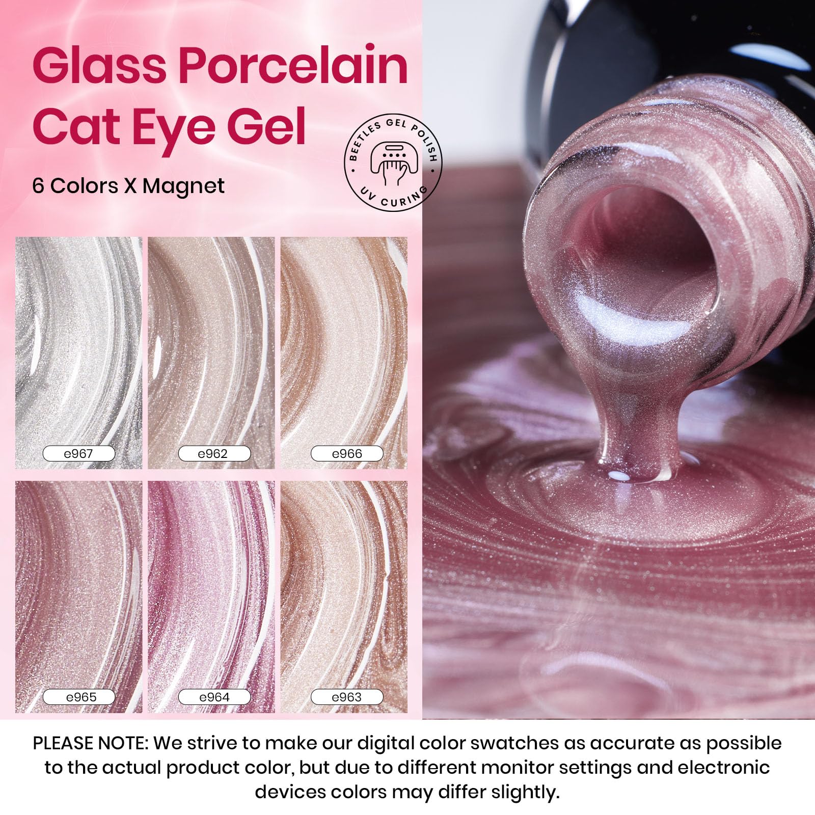 Shimmer Glass Cat Eye 6 Colors Gel Polish Set