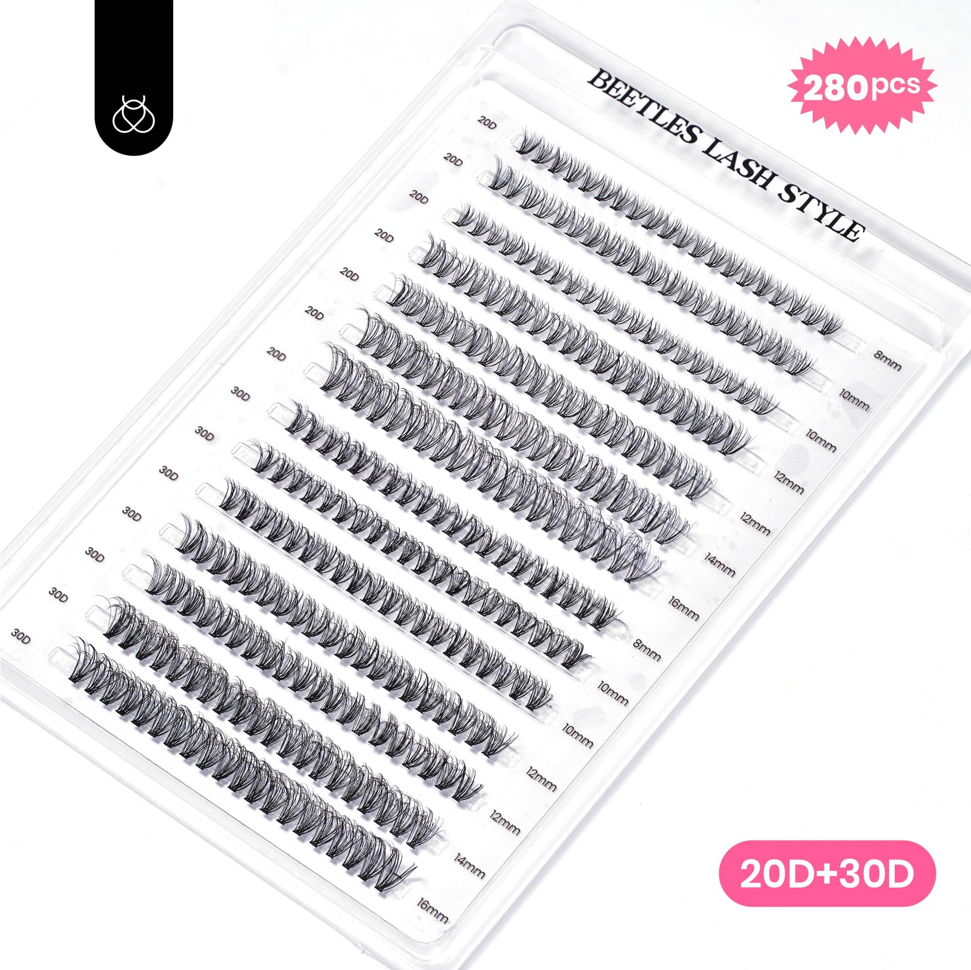 False Eyelash Clusters Kit| Individual Lashes 280pcs D Curl 8-16mm