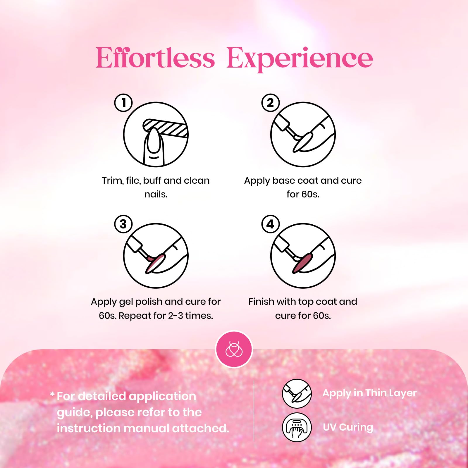 Pink Confetti | 6 Colors Gel Polish Set