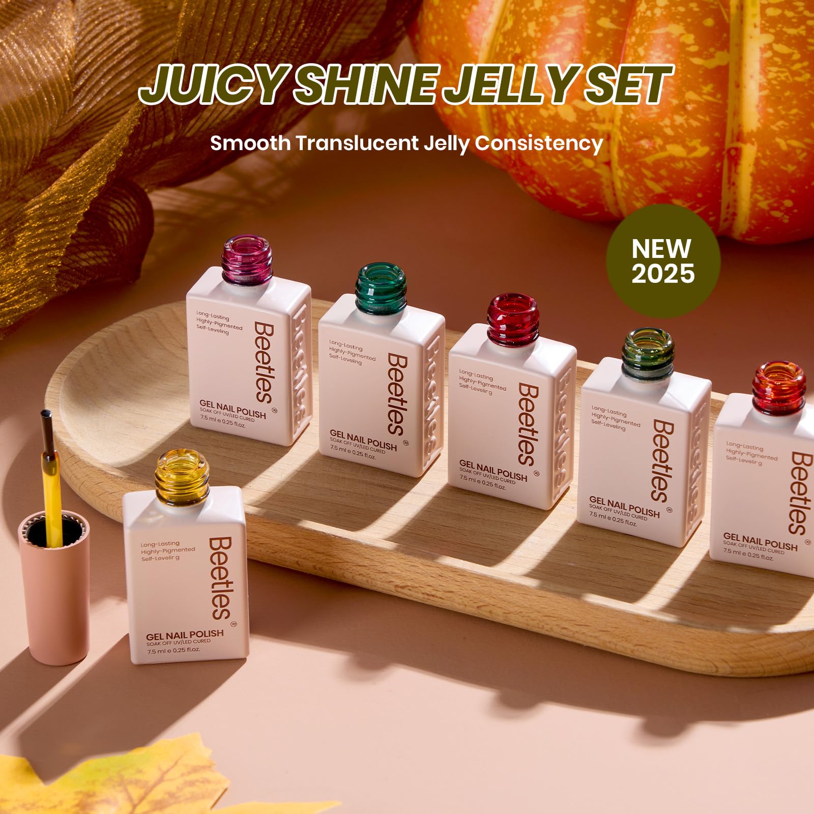 Long Lasting Sheer Glow - 6 Colors Gel Nail Polish Set