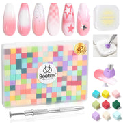 Beetles 150Pcs Soft Nail Sponges for Ombre Colorful Nail Sponge with Grabbing Pen - White Pat Painting Gel Polish Kit