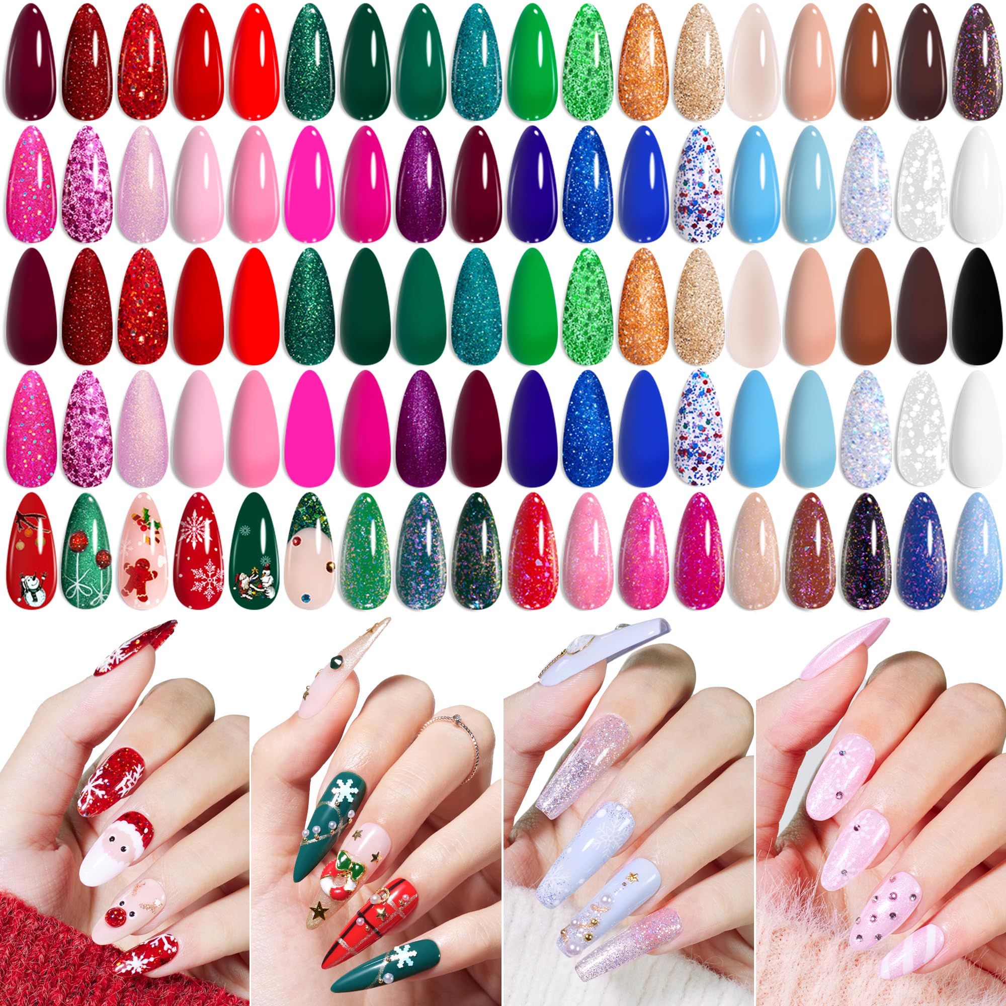 Beetles Gel Nail Polish Set 36 Colors Spectrum Red Green Glitter Long Lasting Nail Gel Kit