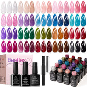Beetles Timeless Gleam Cat Eye 20 Colors Summer Nails Gel Polish Set Glitter With Magnetic Base Matte Glossy Top Coat