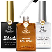 Beetles 3 Pcs Hema-Free Gel Nail Glue Nail Dehydrator and Primer Kit