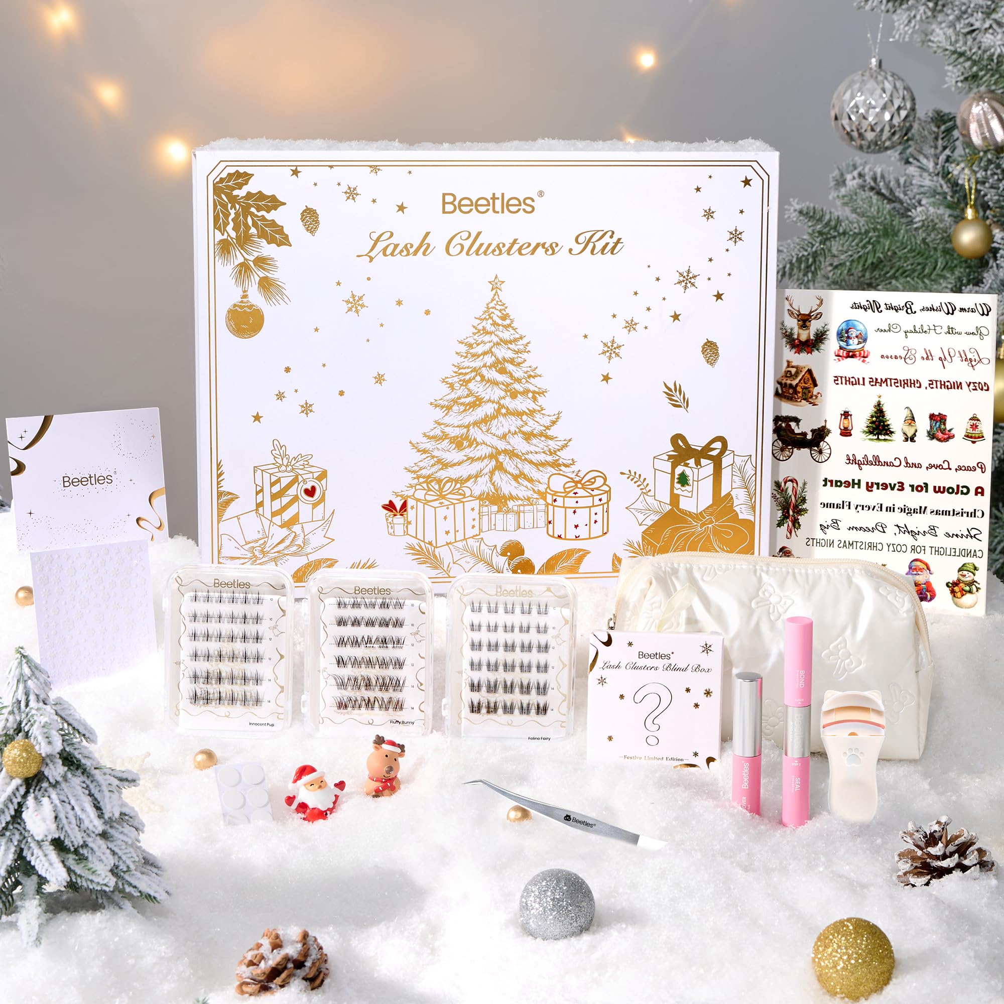 Beetles Christmas Lash Clusters Kit – DIY Eyelash Clusters Gift Set with Bond & Seal