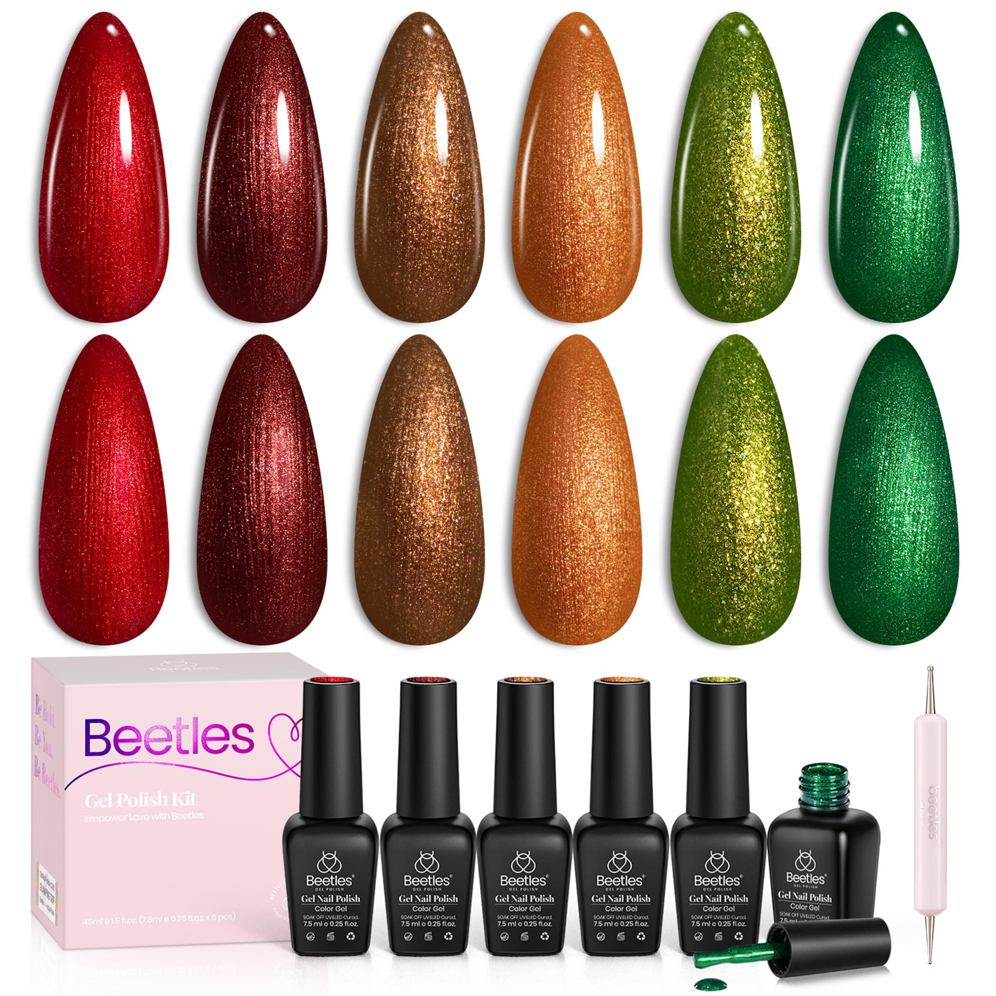 Glamour Era - 6 Colors Fall Glitter Gel Nail Polish Set