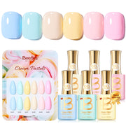 Cream Patels 6 Colors Beetles Hema Free Summer Nails Gel Polish Set 15ML