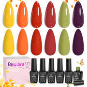 Sunset Leaves - 6 Autumn Colors Gel Polish Kit for Nails