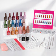 Beetles PRO Gel Polish Kit – Urban Solitude Collection 18 Colors 15ml Salon Polish Set with Base Coat