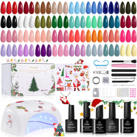 Beetles 55 Pcs Gel Nail Polish Kit with U V Ligh - 32 Color Gel Nail Kit Christmas Gifts